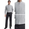 INSPIRE CHIC Men's Long Sleeve Button Down Collar Regular Fit Business Oxford Dress Shirt - 4 of 4