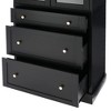 ORRD 70.1" Modern Tall Bathroom Cabinet | 2 Adj. Shelves, 3 Drawers & Soft-Close Glass Doors | Ideal for Bath, Living & Kitchen Storage - 4 of 4
