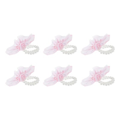 Unique Bargains Durable Adjustable Elastic Pearls Bracelet Pink