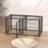 Okak 47.2IN Dog Crate with Durable Metal Frame, Indoor or Outdoor Use Dog Cage, Portable Dog Kennel for Small Medium Large Dogs, Black - 3 of 4