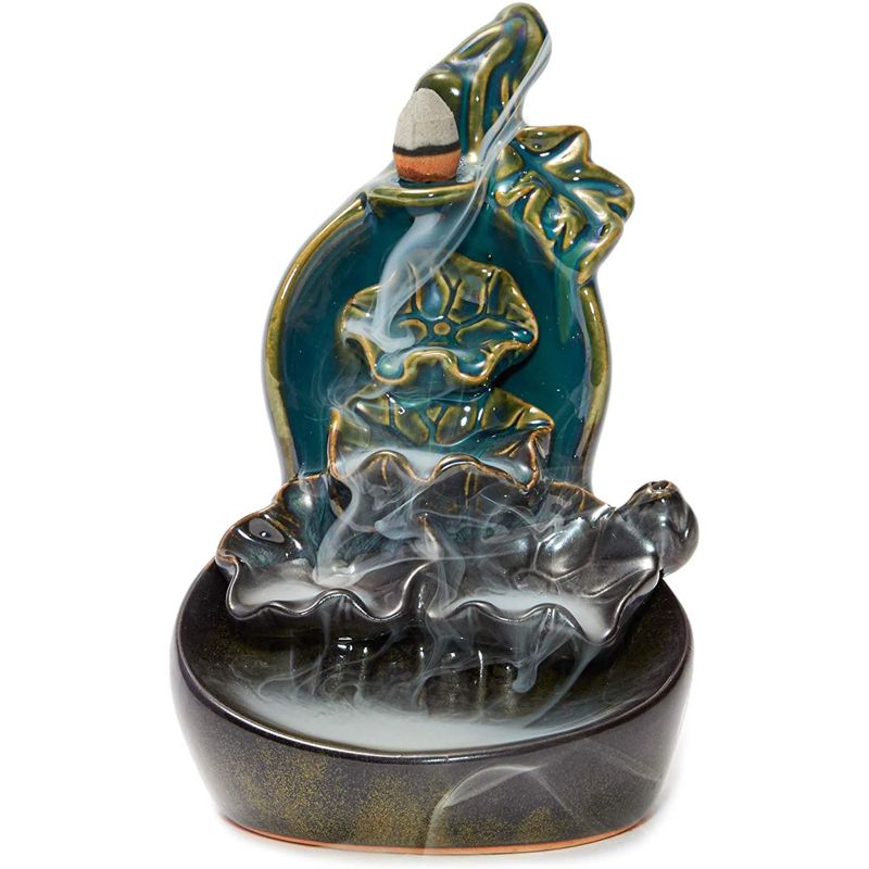 Juvale Ceramic Flower Backflow Waterflow Incense Burner, Holder & Stand with 15 Cones, 2 of 6