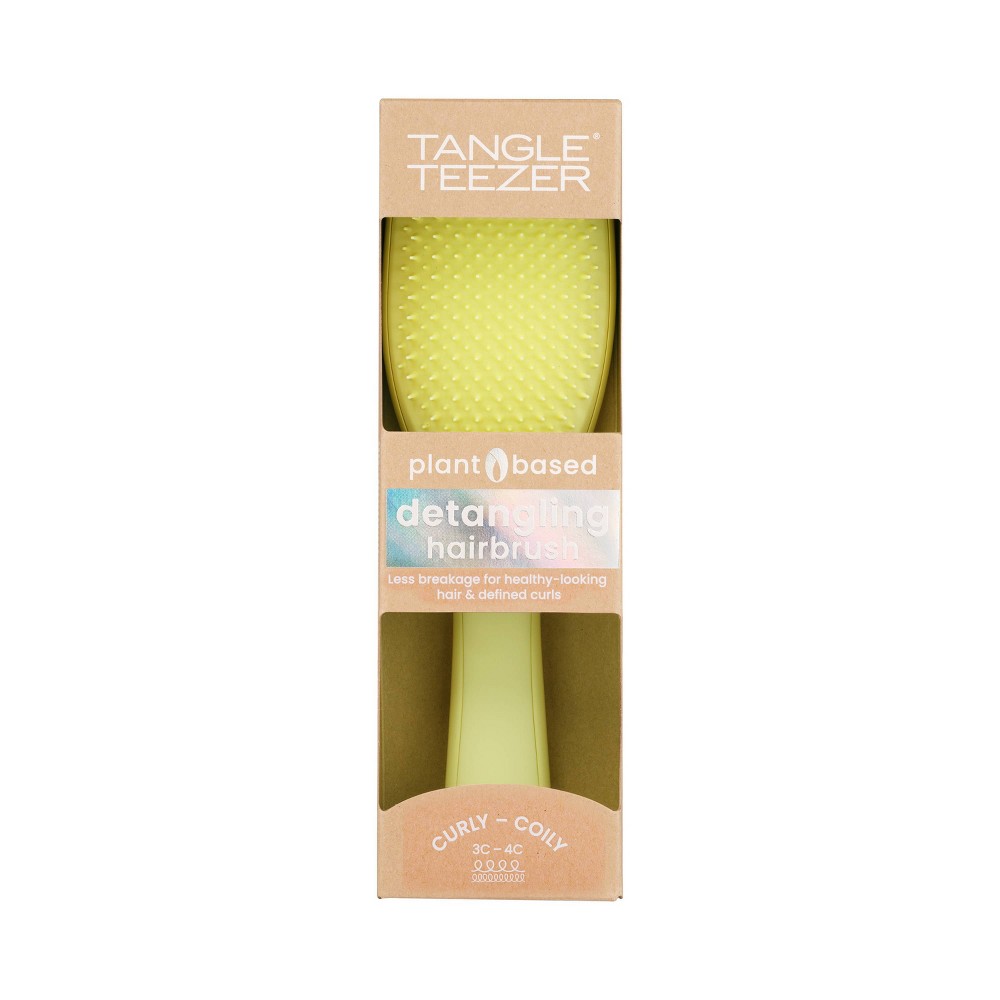 Tangle Teezer Plant Brush Naturally Curly Detangling Hair Brush - Pastel Lemon
