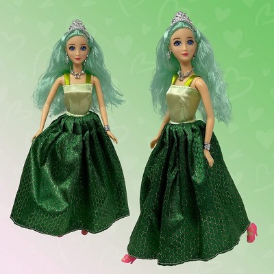 Set of Three 11.5" Princess Dolls with Colorful Gowns