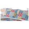 Greenland Home Fashions Kendall Pillow Sham – 100% Cotton, Multi-Pattern Patchwork, Reversible Design - 2 of 2