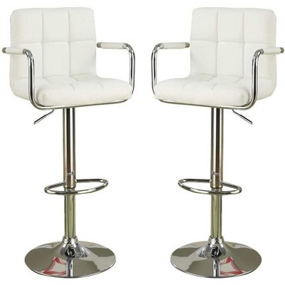 NicBex Set of 2 Bar Stools for Kitchen Island,Faux Leather Adjustable Counter Bar Stools,Bar Chairs for Dining Rooms,Kitchens Islands