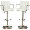 PAGED Contemporary Bar Stools Set of 2, Adjustable Swivel Kitchen Island Stools with Short Back Rounded Seat, Kitchen Chairs for Home Pub - 4 of 4