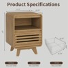 SOLACE FURNITURE Nightstand with Drawer Storage Grille Bed Side Table - 4 of 4