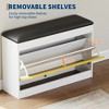 31.5" Shoe Storage Bench - Flip-Drawer Organizer w/PU Cushion for Entryway, Hallway & Living Room - 3 of 4