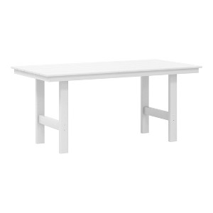 WestinTrends Ashore Outdoor Modern HDPE 66" Wide Rectangle Patio Dining Table for 6 - 1 of 4