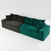 120" Color-Block Turtle Velvet Sofa with Ergonomic Backrests & High-Density Cushions - 4 of 4