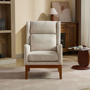 NicBex Polyester Accent Chair,Upholstered Living Room Chairs with High Backrest and Wood Legs,Modern Armchair,Accent Chairs for Living Room - 1 of 4