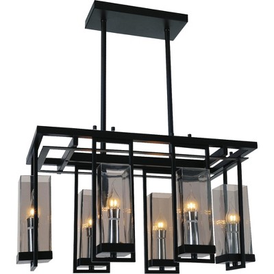CWI Lighting Vanna 6 Light Up Chandelier With Black Finish