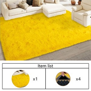 LOVEVOOK Area Rugs for Living Room Bedroom, Non-Slip Fluffy Soft Shag Rug, Carpet for Home Dorm Decor, Comes with 4 Carpet Anti Slip Stickers - 1 of 4