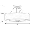 Progress Lighting, Kene Collection, 2-Light Semi-Flush Mount, Graphite Finish, Linen Shade - 2 of 3