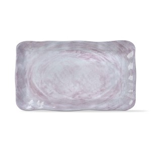 tagltd 17.3L in. x 11W in. Merida Cracked Glaze Solid Melamine Serving Platter   Indoor Outdoor Rectangle White - 1 of 1