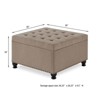 FONTOI Square Storage Ottoman with Wooden Legs, Coffee Table with Nail Trims for Living Space, Linen, 30"*18"*30" - 3 of 4