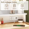 White Drawer Dresser with Mirror - Charge Station and LED Strip, 4 Drawer Cabinet with Cristal Knobs - 4 of 4
