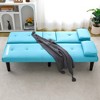 KTMBDW 67-inch Futon Sofa Bed Modern Folding Futon Set Convertible Recliner Lounge for Living Room with 2 Cup Holders, Removable Armrests - 3 of 4