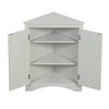 Modern Corner Storage Cabinet With Adjustable Shelves 2 Doors Triangle Freestanding Floor Cabinet For Living Room Small Space - 4 of 4