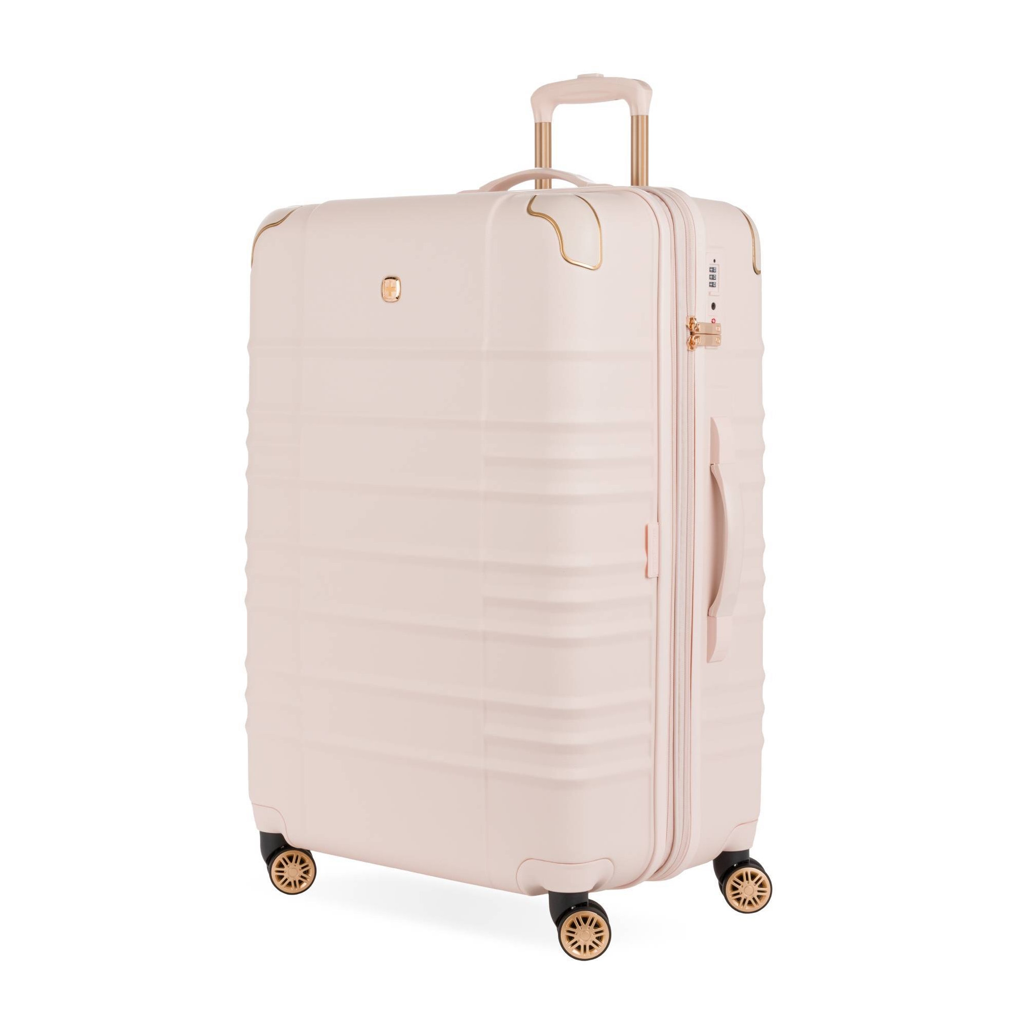 SWISSGEAR Cascade II Hardside Large Checked Spinner Suitcase - Rose: Tear-Resistant, 8-Wheel, Telescoping Handle