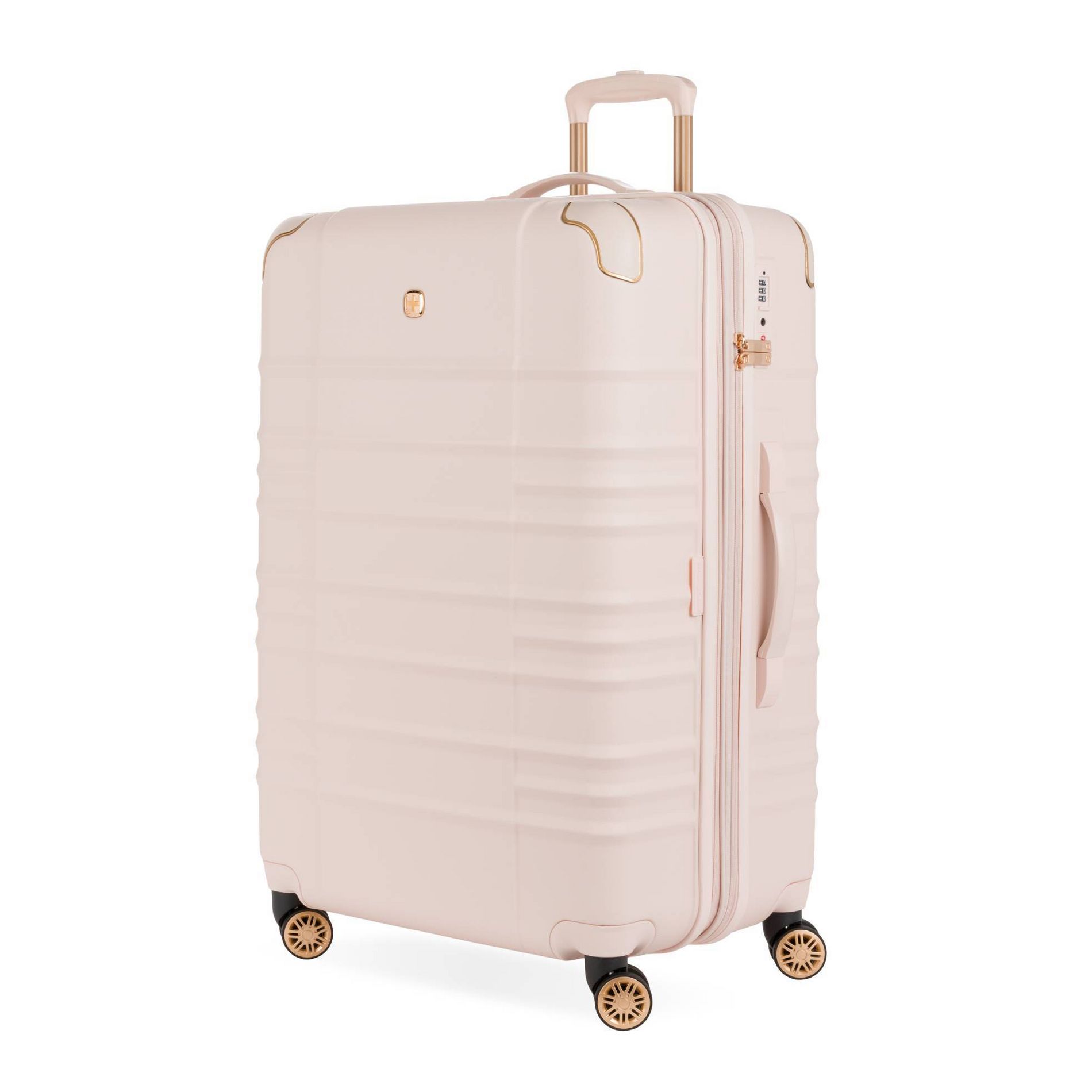 SWISSGEAR Cascade II Hardside Large Checked Spinner Suitcase - Rose: Tear-Resistant, 8-Wheel, Telescoping Handle