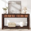 54" Farmhouse Console Table - Wooden Sofa & Entryway Table with 2 Drawers & Open Shelf for Hallway, Living Room, Foyer - 3 of 4