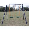 Okak Swing Set with 2 Swing and Heavy-Duty Metal Frame, Comfortable U-shaped Curve Outdoor Swing, Durable Kids Swing for Backyard - 2 of 4