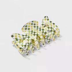 Jumbo Checkered Claw Hair Clip - Wild Fable™ Green