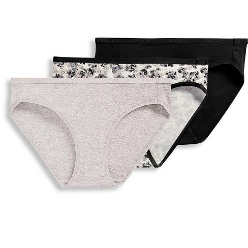 Hanes Women's 10pk Cool Comfort Cotton Stretch Bikini Underwear - Black/gray/white  5 : Target