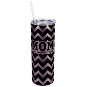 Elanze Designs Rose Gold 20 Ounce Double Wall Stainless Steel Glitter Travel Tumbler With Sliding Lid And Straw, Mom I love you more. The End - 1 of 4