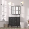 PexFix 35.5" Bathroom Vanity Modern Bathroom Cabinet with Basin Solid Wood Cabinet with Soft-Close Doors and 3 Drawers Easy Assembly Elegant Black - 2 of 4