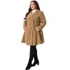 Agnes Orinda Women's Plus Size Trench Notch Lapel Double Breasted A Line Pockets Pea Coats - 3 of 4