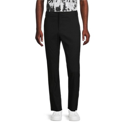 Kenneth Cole Mens Solid Flat Front Casual Trouser Pants