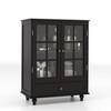 Maliang Minimalist Buffet Cabinet with Double Glass Doors and Drawer, for Living room, Dining Room - 3 of 4