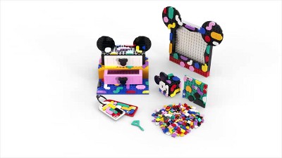 LEGO DOTS Disney Mickey & Minnie Mouse Back-to-School Project Box 41964,  6in1 Toy Crafts Set with Bag Tags, Sticker Patch and Desk Tidy, Gifts for