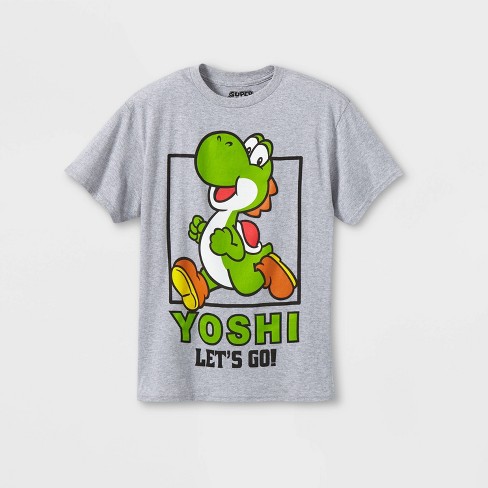 Boys Nintendo Yoshi Short Sleeve Graphic T Shirt Heathered Gray Target