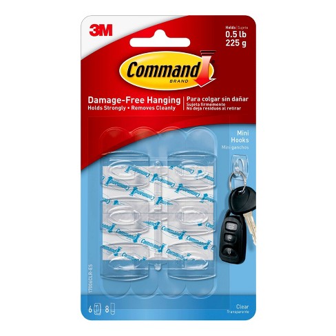 Command 6 Hooks 8 Strips Mini Clear, Command Hooks For Ceiling Target