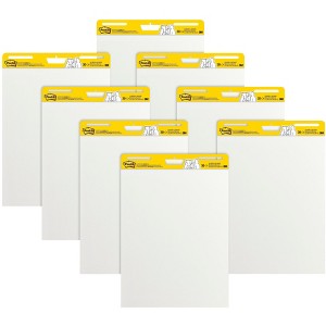 Post-It Self-Stick Easel Pad, 25 x 30 Inches, Unruled, White, 30 Sheets, Pack of 8 - 1 of 3