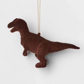 Flocked Tyrannosaurus Rex Christmas Tree Ornament Brown - Wondershop™