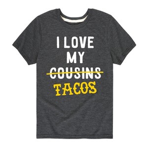 Boys' - Instant Message - I Love My Cousin's Tacos Short Sleeve Graphic T-Shirt - 1 of 4