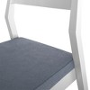 Plank+Beam Set of 2 Modern Dining Chairs, Cushioned Seat Kitchen Chair, Upholstered Solid Wood Chair for Office and Living Room, White/Slate - 2 of 4