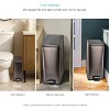 Home Zone Living 12 Gallon and 3 Gallon Slim Stainless Steel Trash Can Combo Set with Step Pedals and Soft Close Lids, Black - 3 of 4