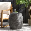 GDFStudio Ellison Outdoor Wicker Barrel Side Table, Gray - image 2 of 4