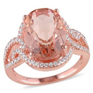 EVERLY JEWELRY | Rose Plated Sterling Silver 5.62 CT TGW Cubic Zirconia and Simulated Morganite Fashion Ring - 1 of 4