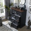 SinCiDo Farmhouse Dresser with 4 Drawer, 28" Wide Vertical Dresser, Wood Rustic Chest of Drawers Organizer Closet, for Living Room, Dark Gray - 4 of 4