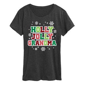 Women's - Instant Message - Holly Jolly Grandma Short Sleeve Graphic T-Shirt - 1 of 4