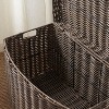 Gulches Rectangular Curve Resin Woven Wicker Trunk with Handles£¬Chocolate Brown£¬For Clothes, Towels, Toys, Magazine Storage and Home Decoration - 4 of 4