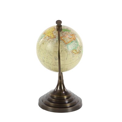 Vintage Explorer 15" Aluminum Globe with Colorful Map