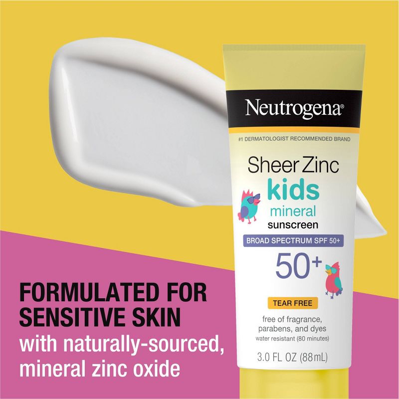 Neutrogena Sheer Zinc Kids Sunscreen Lotion - SPF 50 - 3 fl oz, 5 of 10