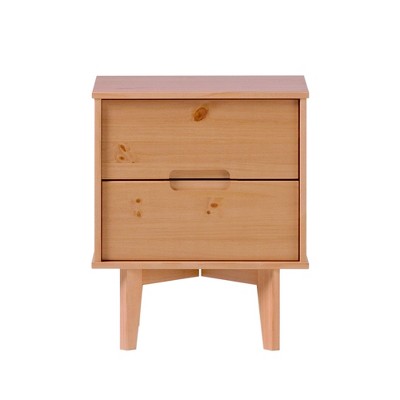 NicBex 16 inch Wide Nightstand with 2 Drawers,Modern Side Table with Cutout Handles and Wood Legs,Bedside Table for Bedroom,Living Room